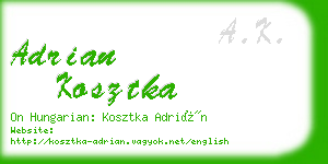 adrian kosztka business card